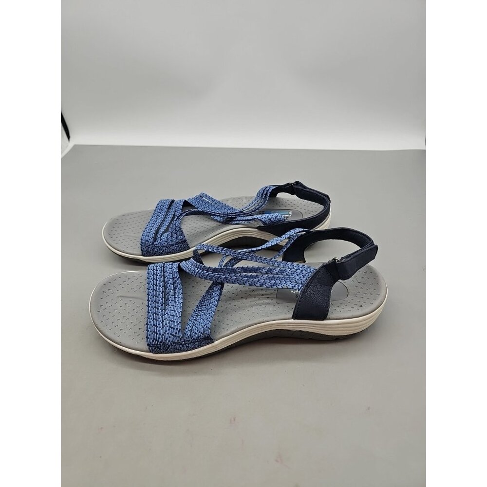SKECHERS WOMEN'S STRETCH SLINGBACK BLUE STRAPPY SANDALS Size 11 New - Picture 2 of 5